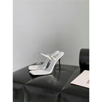 Damen transparente Slingback Sandalen mit elegantem Quadratabsatz R&B