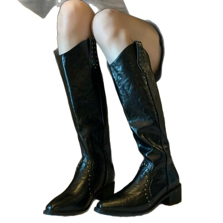 Damen Cowboy-Stiefel mit dekorativen Nieten R&B