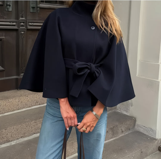Damen elegante Überwurfjacke mit modernem Knopfdetail R&B