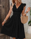 Damen Wickelkleid mit Rüschendetails und figurschmeichelndem Schnitt R&B