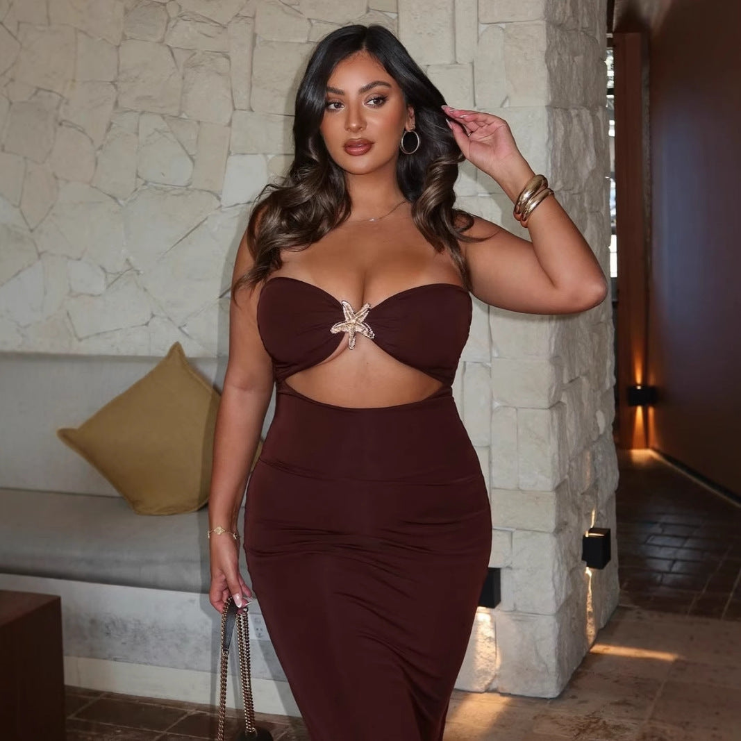 Damen Wickelkleid mit aufregendem Cut-Out und glamourösem Detail R&B