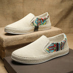 Damen Modische Slip-On Espadrilles mit buntem Ethnomuster R&B