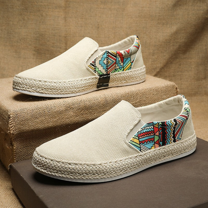Damen Modische Slip-On Espadrilles mit buntem Ethnomuster R&B