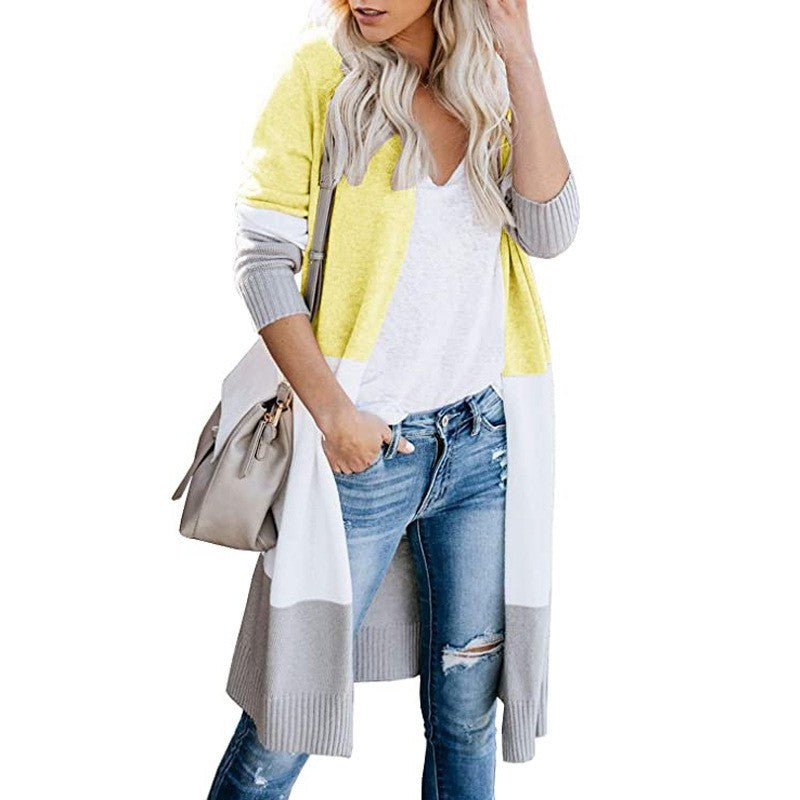 Damen Langer Strickcardigan mit grafischem Muster R&B
