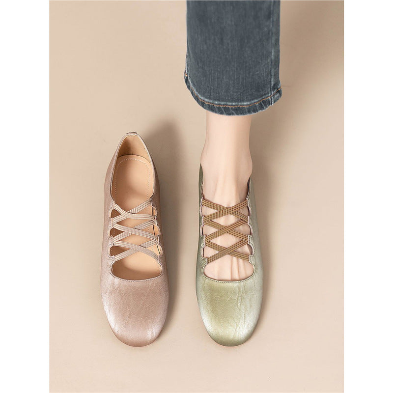 Damen flache Ballerinas mit elegantem Riemendesign R&B
