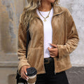 Damen Fleecejacke im komfortablen Rippdesign