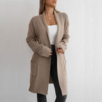 Damen Grobstrick-Cardigan mit offener Front und modischem Strickdesign R&B