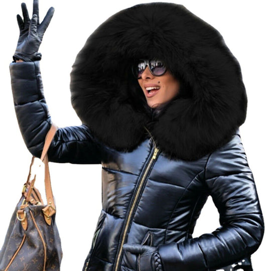 Damen Steppjacke mit luxuriösem Fellkragen und praktischen Taschen R&B