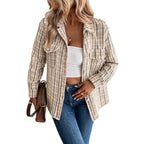 Damen gestreifte Utility-Jacke mit Brusttaschen und strukturierter Oberfläche R&B