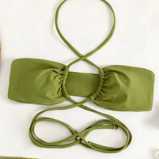 Damen Bikini-Set mit raffiniertem Wickeldesign und dekorativem Oberteil R&B