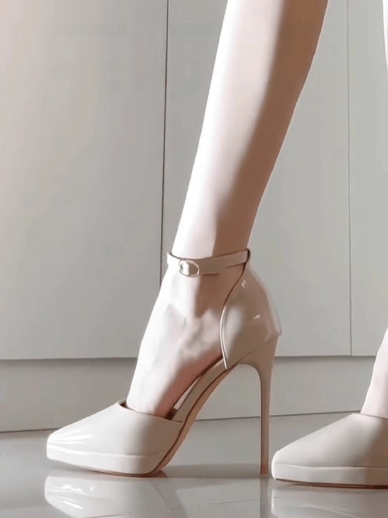 Damen Glamouröse Plateau-Pumps mit verstellbarem Knöchelriemen R&B