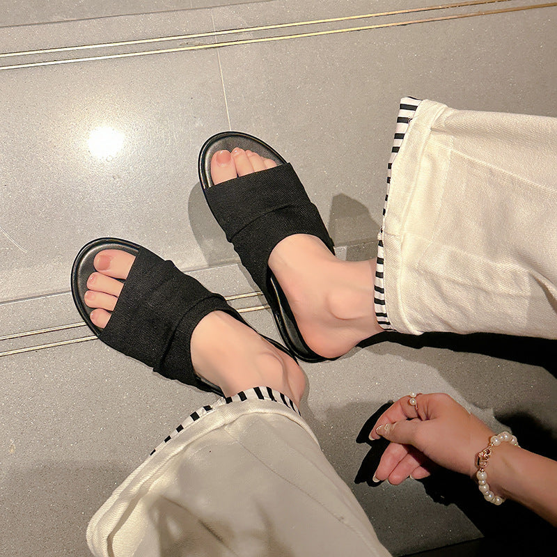 Damen Komfortable und schlichte Badeschuhe mit breitem Riemen R&B