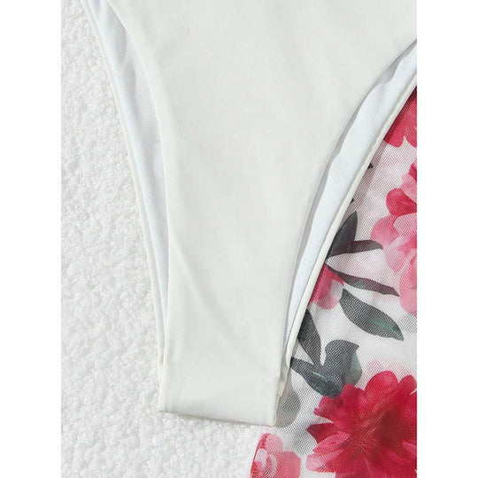 Damen Bikini-Set mit floralem Wickelrock R&B