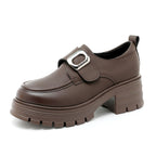 Damen Chunky Loafers mit modischem Schnallen-Design R&B