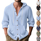 Herren lässiges Kapuzenshirt mit Knopfdetail und praktischen Taschen R&B