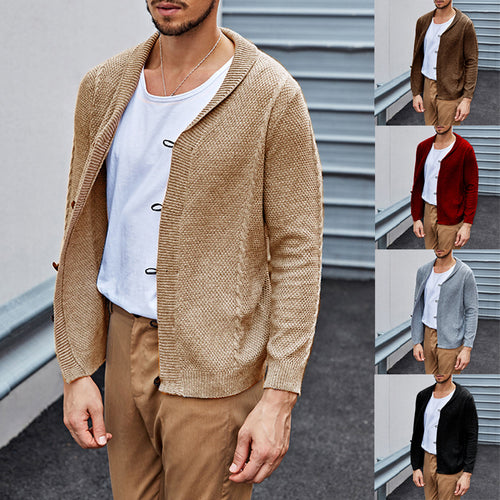 Herren lässiger Strickcardigan mit raffinierter Struktur und offenem Schnitt R&B