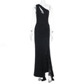 Damen Elegantes Maxikleid mit asymmetrischem Schnitt und Raffung R&B