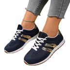 Damen Sportliche Sneaker mit atmungsaktiven Mesh-Einsätzen und modischem Metallic-Detail R&B