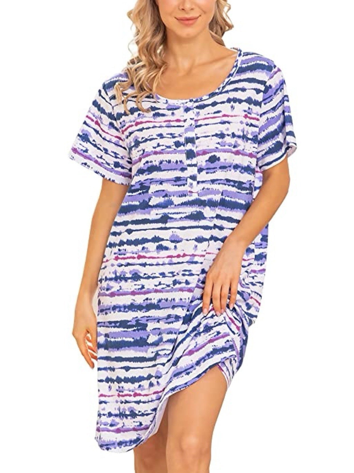 Damen Freizeit Tie-Dye Hemdkleid R&B