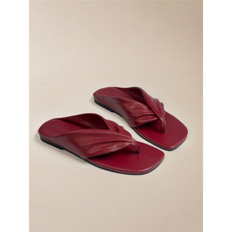 Damen elegante Zehentrenner-Sandalen mit raffiniertem Knotendesign R&B