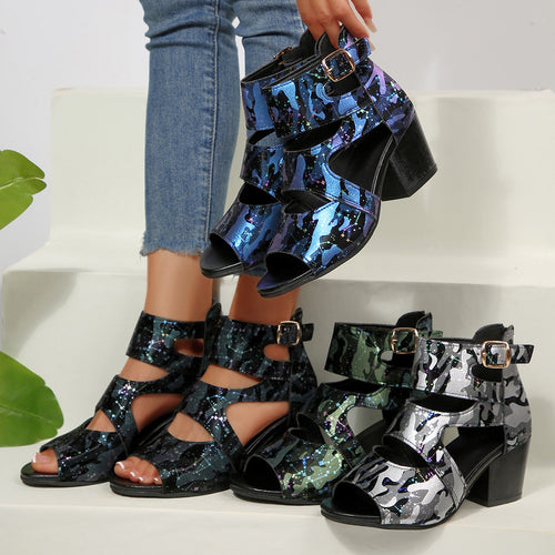 Damen Blockabsatz Sandalen R&B
