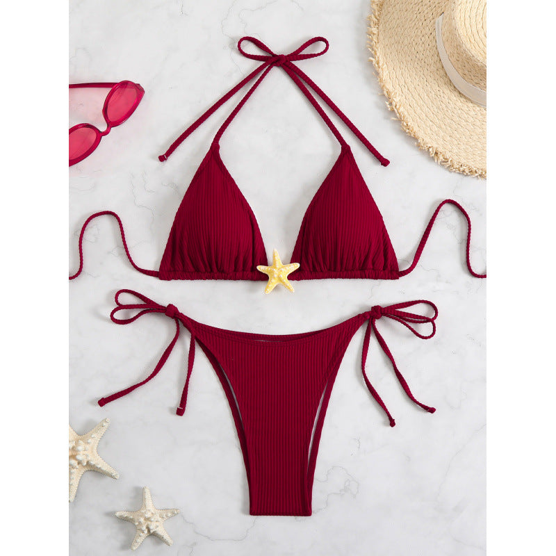 Damen Triangel-Bikini mit verspieltem Muschel-Detail R&B