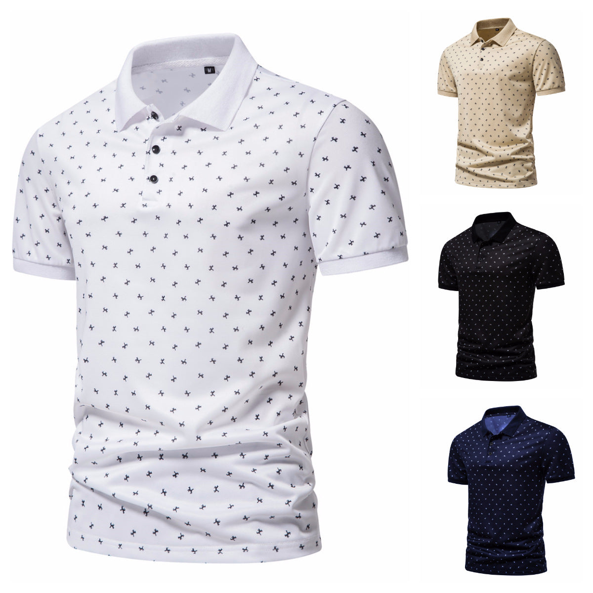 Herren Poloshirt mit modernem Muster und atmungsaktiven Eigenschaften