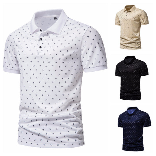 Herren Poloshirt mit modernem Muster und atmungsaktiven Eigenschaften R&B