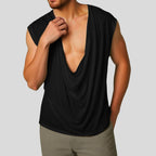 Damen nan drapiertes Longtop mit tiefem Wasserfall-Rücken und überschnittener Schulter R&B