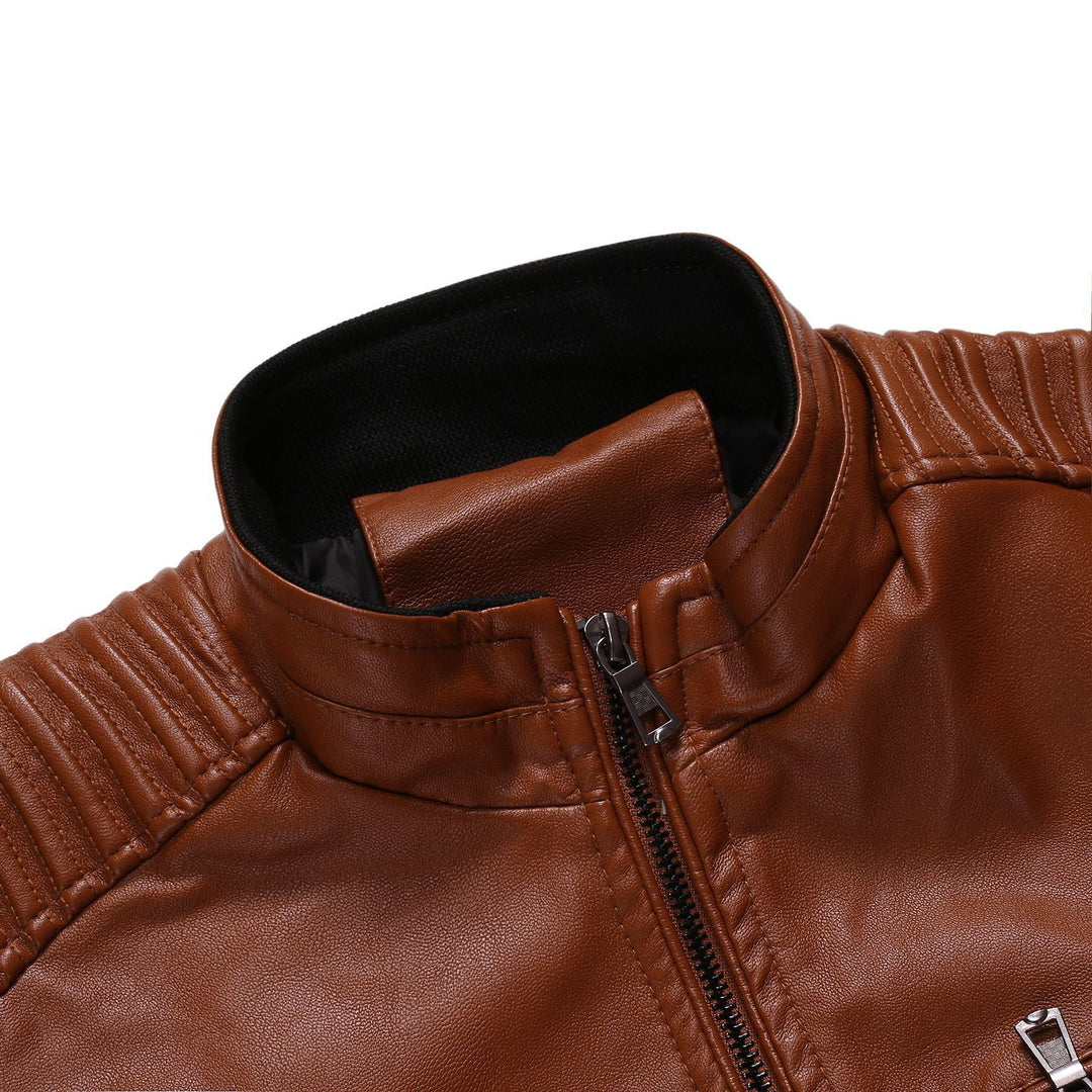 Herren Bikerjacke aus hochwertigem mit Reißverschlusstaschen R&B