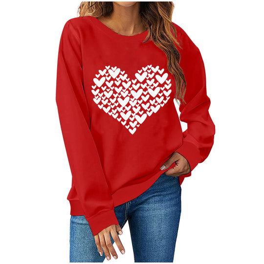 Damen Sweatshirt mit kreativem Herzmotiv R&B