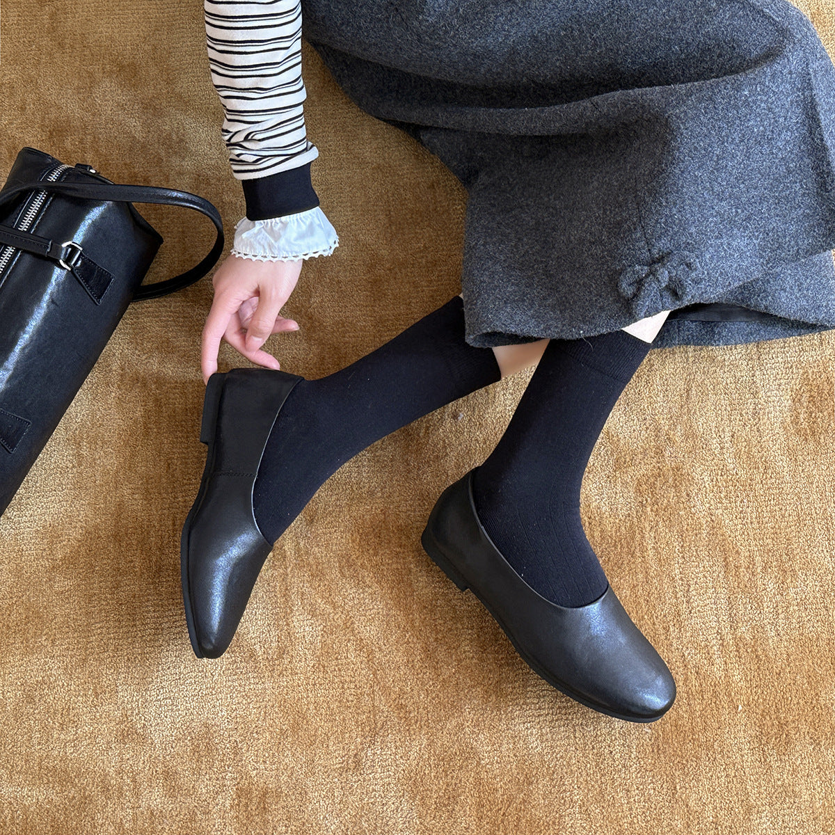 Damen Komfortable Slippers aus hochwertigem Leder mit atmungsaktiver Innensohle