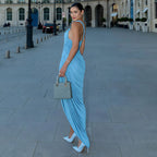Damen elegantes drapiertes Abendkleid mit asymmetrischem Träger R&B