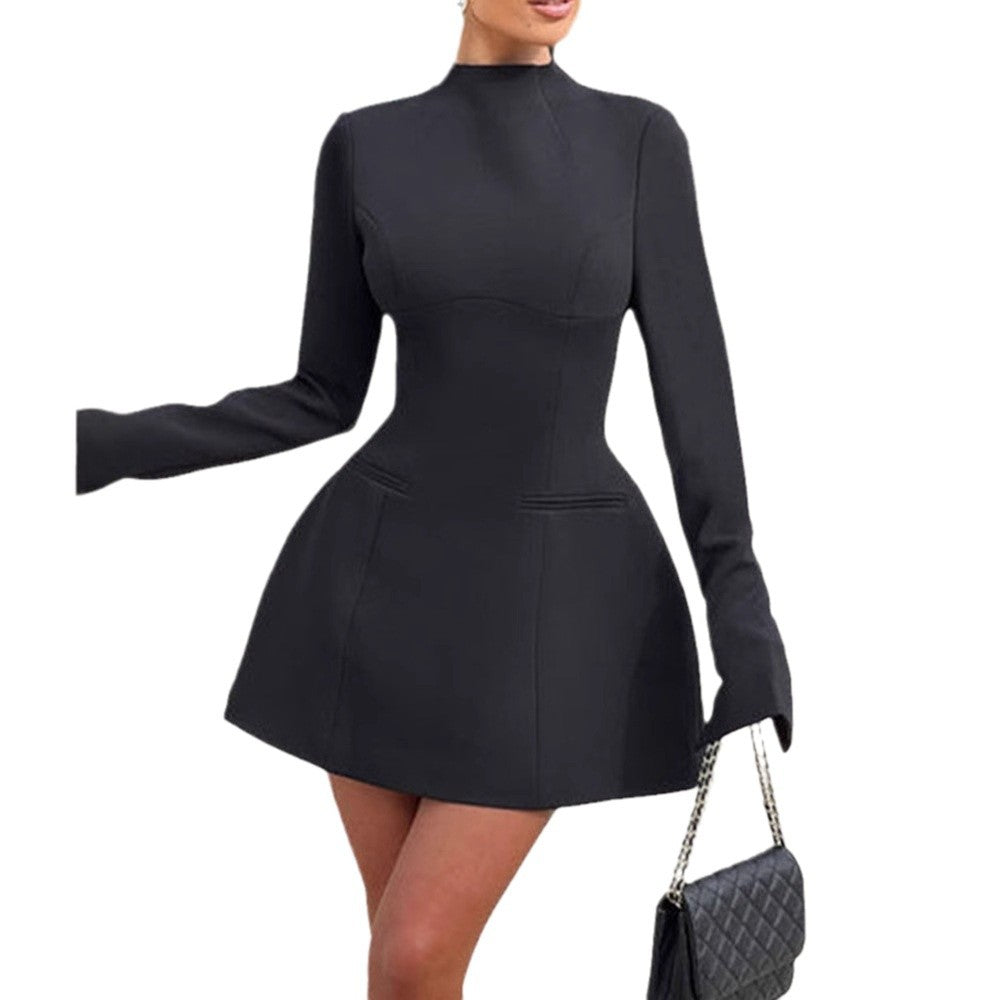 Damen Modisches Kurzkleid mit strukturiertem Design und eleganter Silhouette R&B