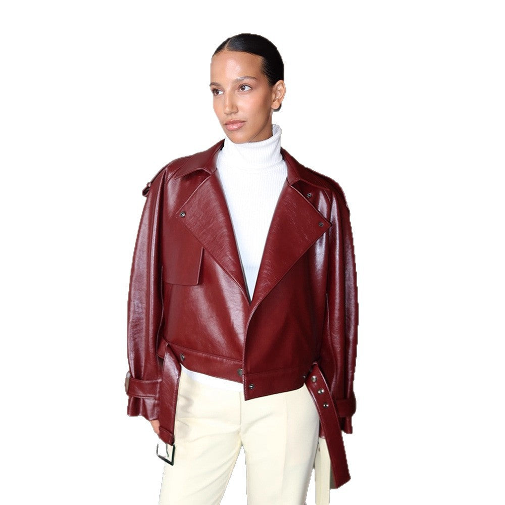 Damen kunstleder Jacke mit eleganter Schnittführung R&B