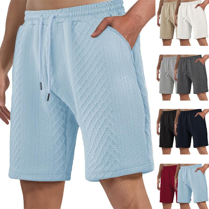 Herren nan strukturierte Lounge-Shorts mit Elastikbund Tunnelzug und seitlichen Eingrifftaschen R&B