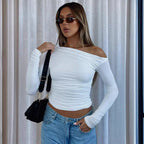 Damen asymmetrisches Langarmoberteil R&B
