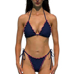 Damen Neckholder-Bikini mit Rüschendetails R&B
