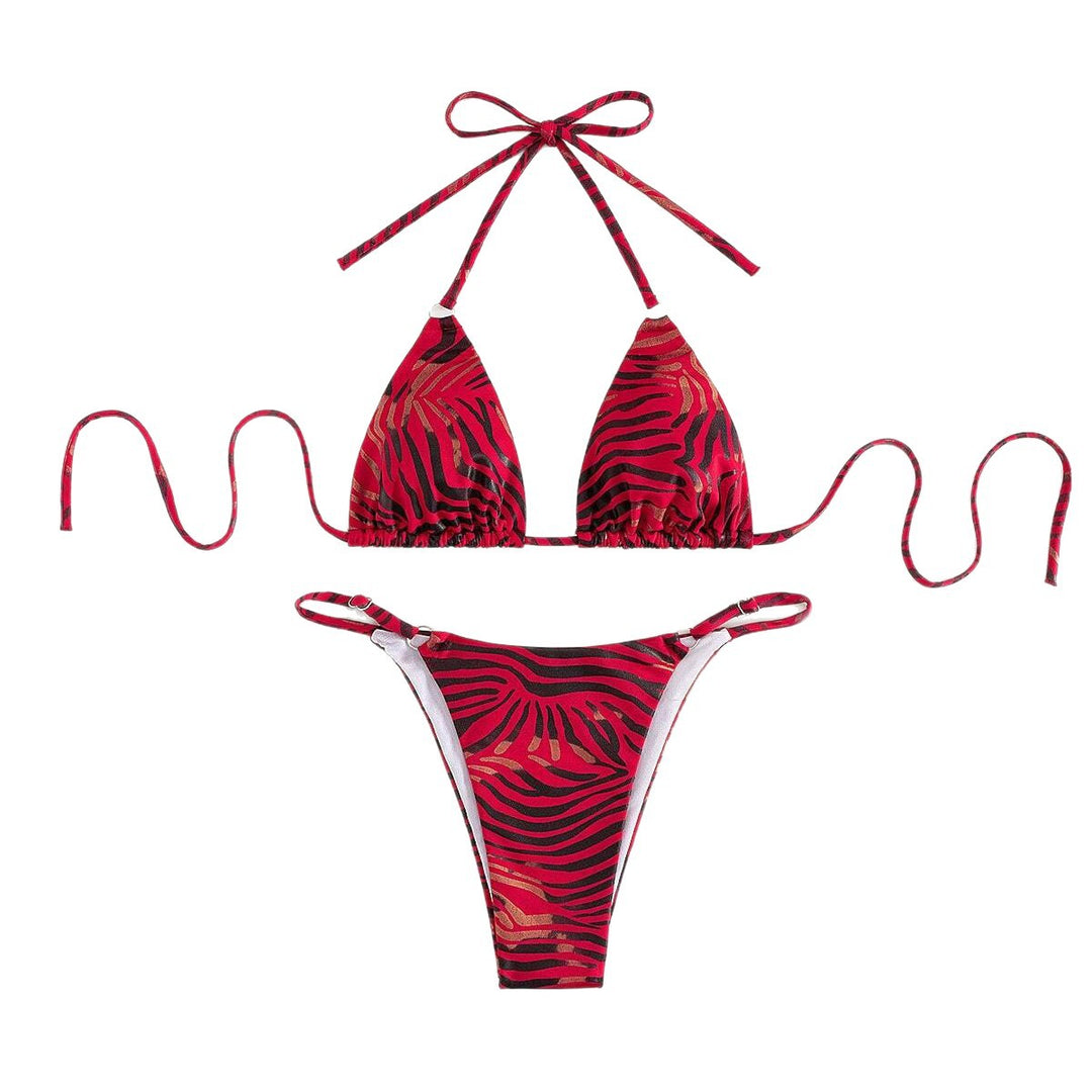 Damen Triangel-Bikini mit trendy Tierdruck R&B