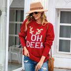 Damen Großer Strickpullover mit festlichem Motiv R&B