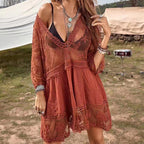 Damen luftiger Beachcover-Up mit aufwendiger Stickerei R&B