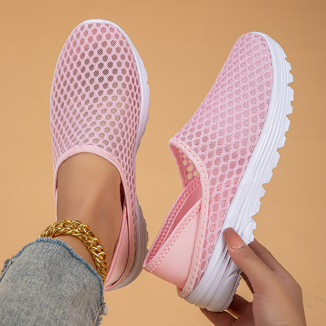 Damen nan luftige Schlupfsneaker mit Honigwaben-Strickoberteil und gedämpfter Komfortsohle R&B