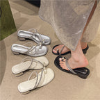 Damen Glamouröse Sandalen mit funkelnden Details und komfortablem Blockabsatz EB