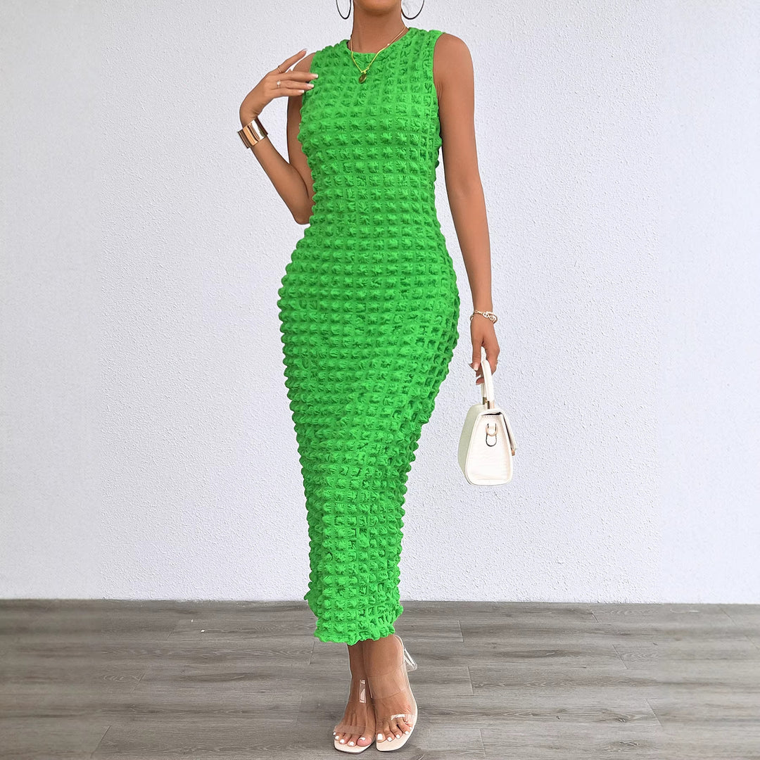 Damen Midi-Kleid mit strukturiertem Obermaterial und figurbetontem Schnitt R&B