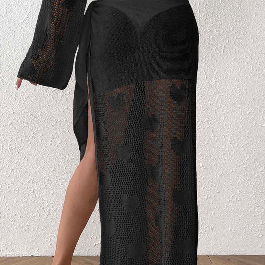 Damen transparenter Häkel-Strandsarong R&B