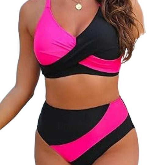 Damen Hoch geschnittener Bikini mit Wickeldesign R&B
