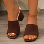 Damen Stylish Wedge-Sandaletten mit elastischem Obermaterial EB