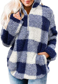 Damen gemütlicher Fleece-Pullover mit hochgeschlossenem Kragen R&B