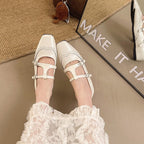 Damen Ballerina mit modischen Schnallen und elegantem Durchbruchdesign