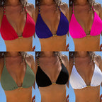 Damen Triangel-Bikini mit goldenen Akzenten und verstellbaren Trägern R&B